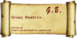 Grusz Beatrix névjegykártya